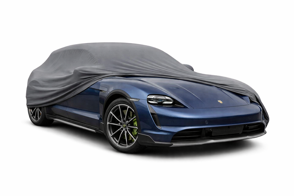 Ganzgarage Indoor Stretch Cover Carcover für Porsche Taycan Cross Turismo Grau