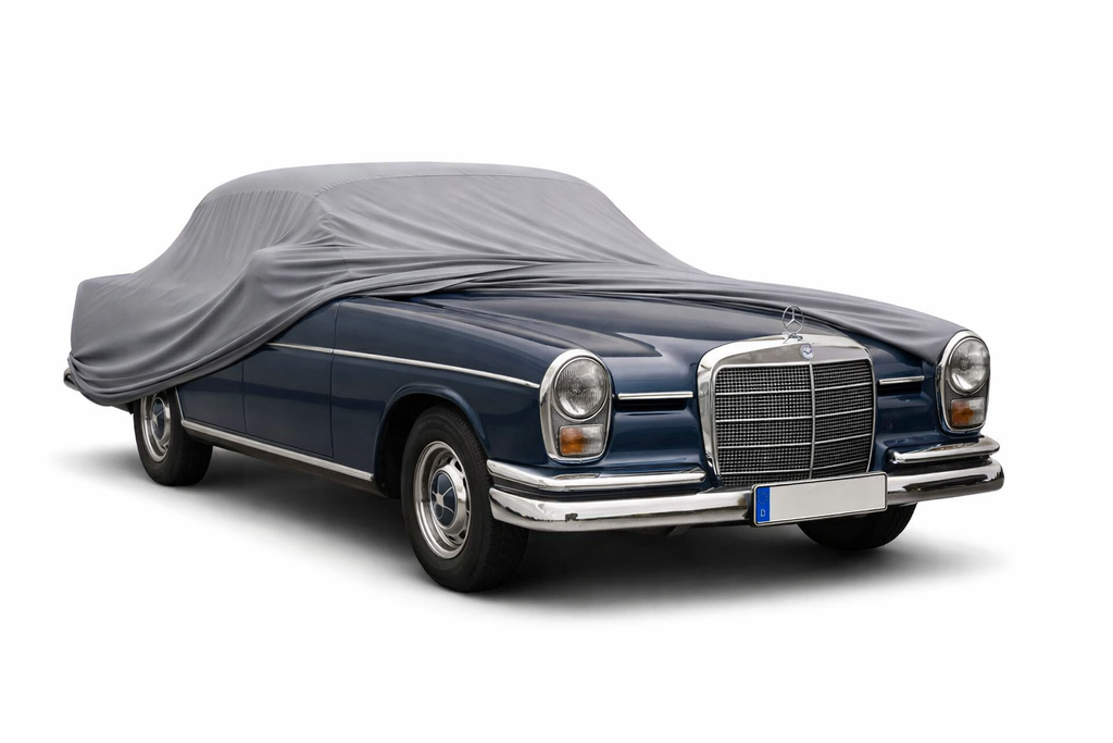 Ganzgarage Indoor Stretch Cover Carcover für Mercedes-Benz Heckflosse W111 Grau