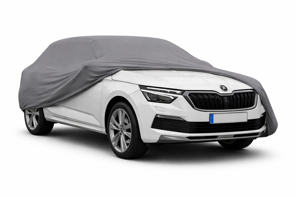 Ganzgarage Indoor Stretch Cover Carcover für Škoda Kamiq Grau