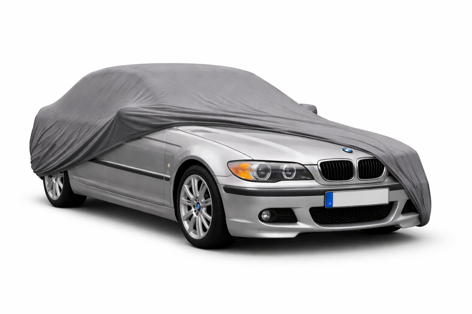 Ganzgarage Indoor Stretch Cover Carcover für BMW 3er E46 Limousine Grau