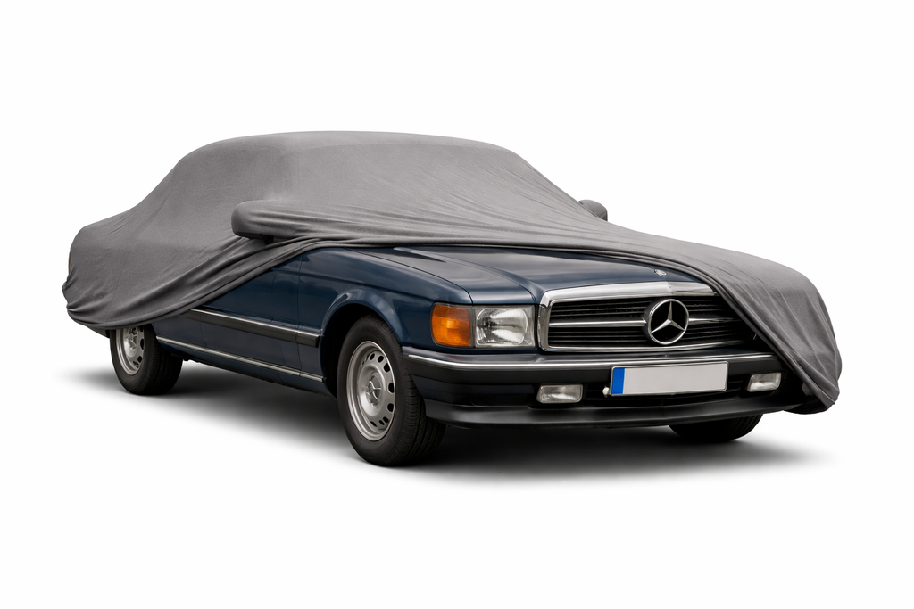 Ganzgarage Indoor Stretch Cover Carcover für Mercedes-Benz W114 W115 Grau Grau