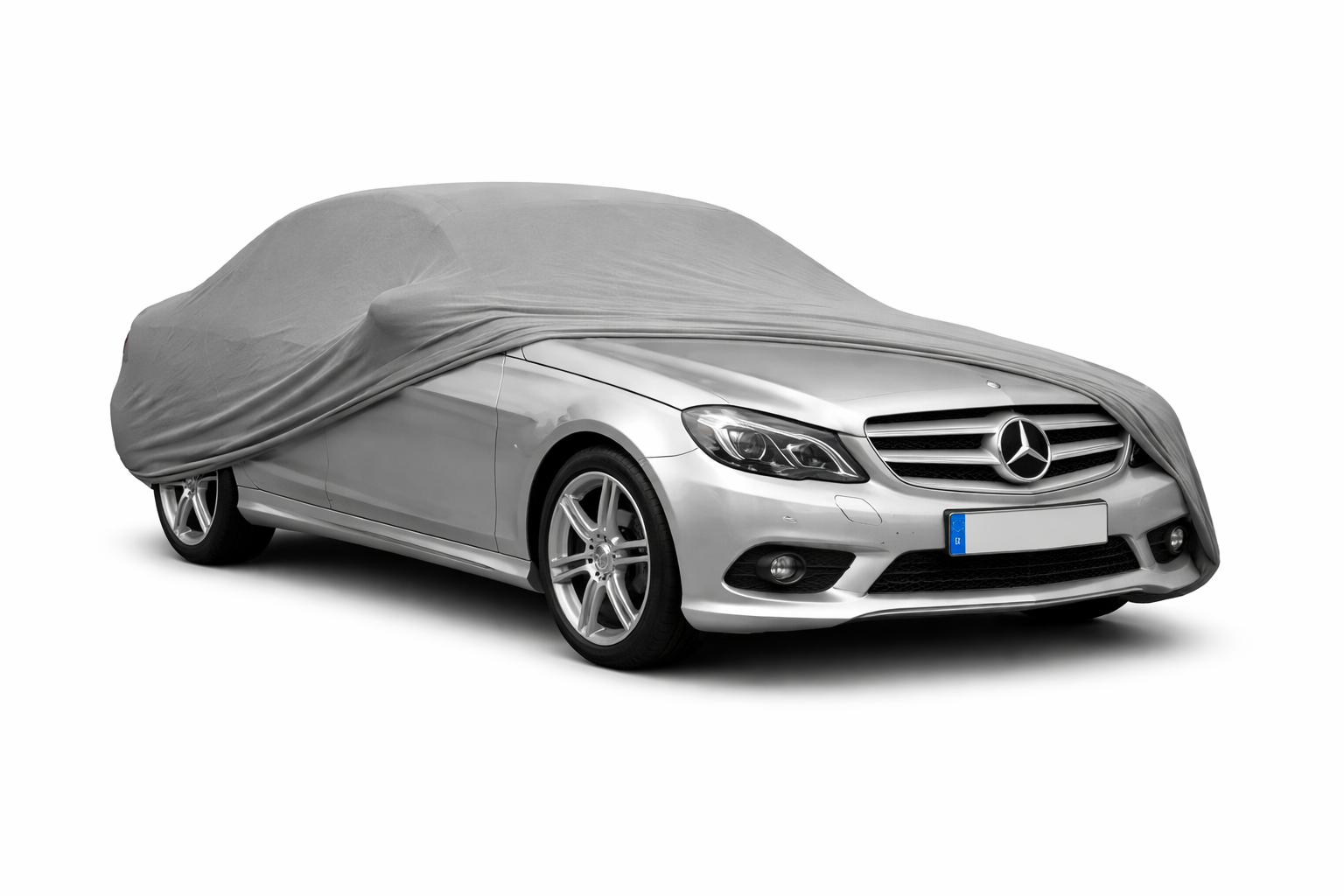 Ganzgarage Indoor Stretch Cover Carcover für Mercedes-Benz C-Klasse W204 Grau