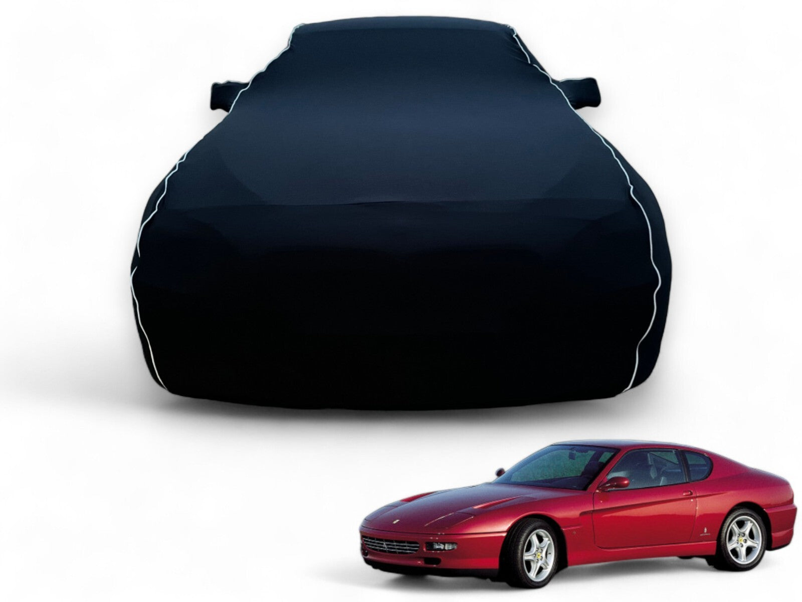 Ganzgarage Indoor Stretch Cover Carcover für Ferrari 456 GT Schwarz