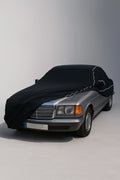 Ganzgarage Indoor Stretch Cover Carcover für Mercedes W126 Schwarz