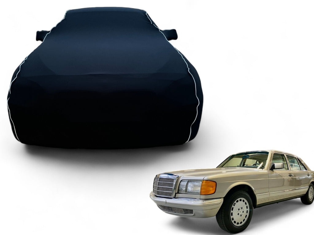 Ganzgarage Indoor Stretch Cover Carcover für Mercedes W126 Schwarz