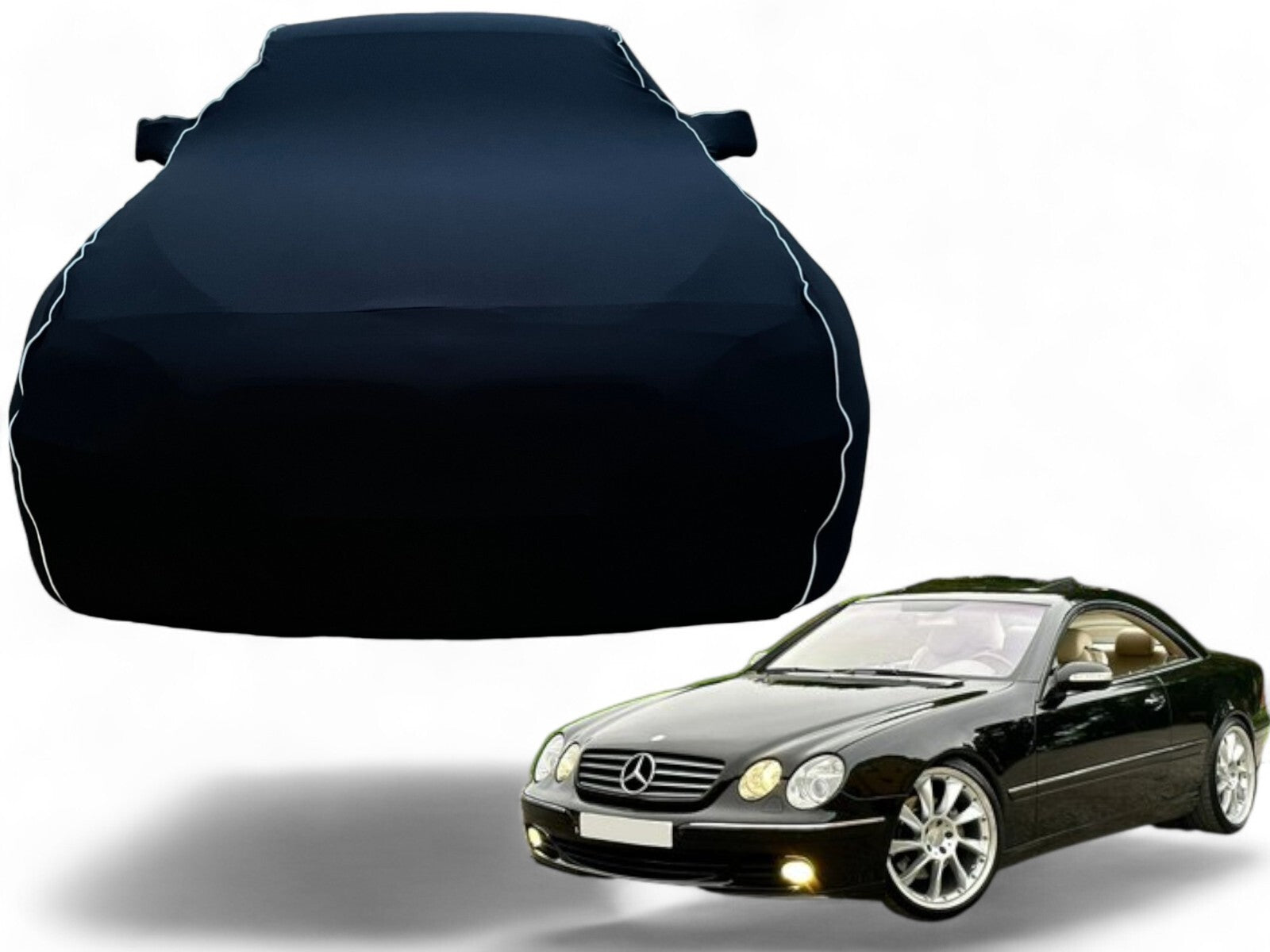 Ganzgarage Indoor Stretch Cover Carcover für Mercedes CL C215 Schwarz