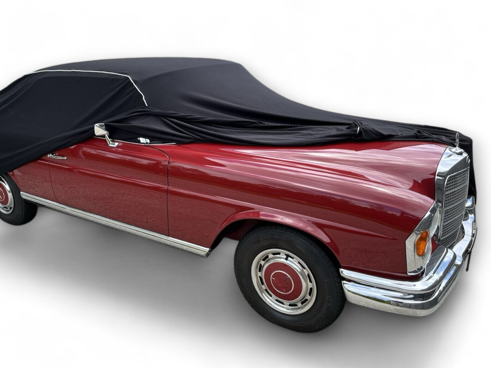 Ganzgarage Indoor Stretch Cover Carcover für Mercedes W111 Heckflosse Schwarz