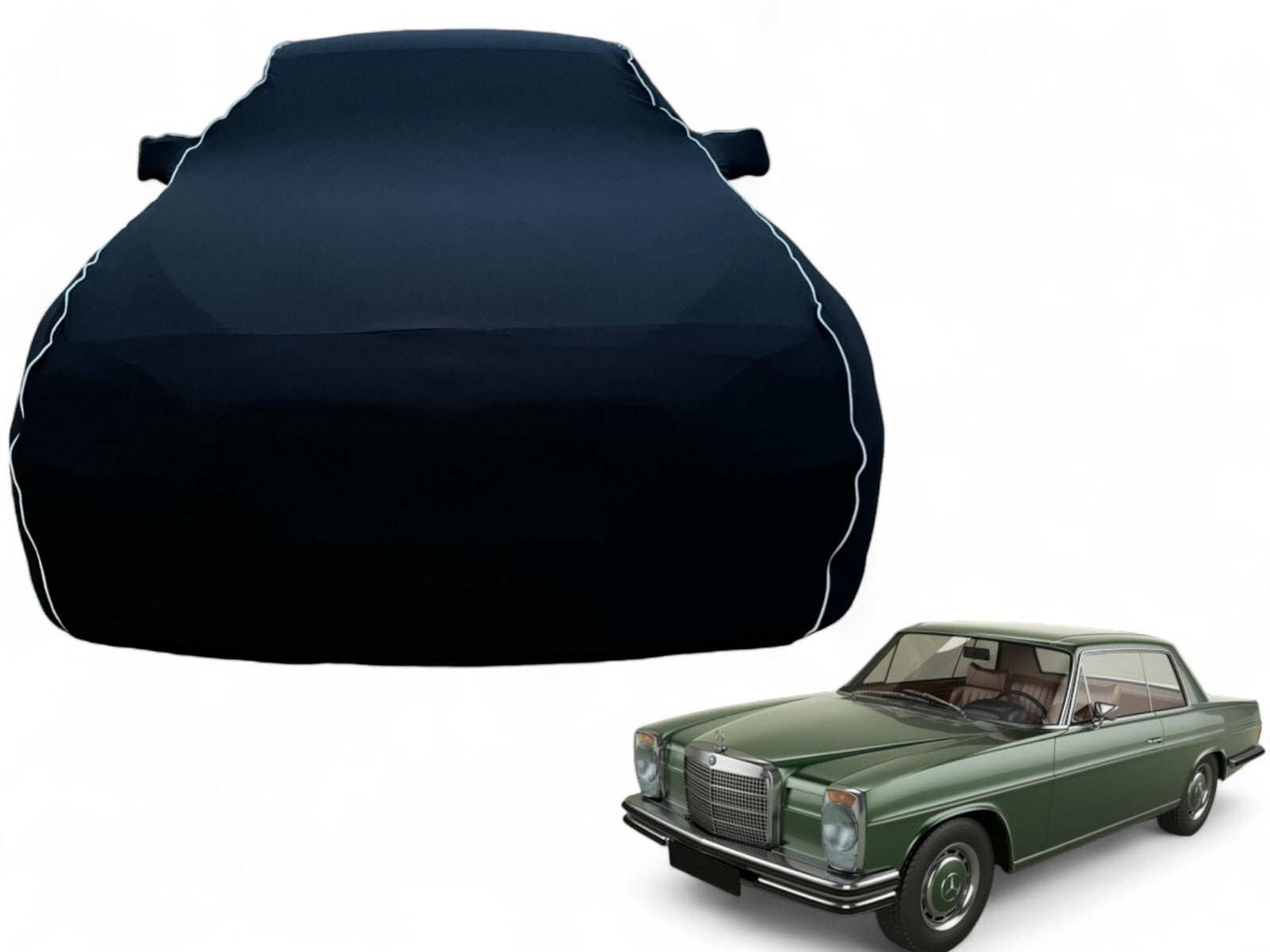 Ganzgarage Indoor Stretch Cover Carcover für Mercedes Benz  W114 Schwarz.