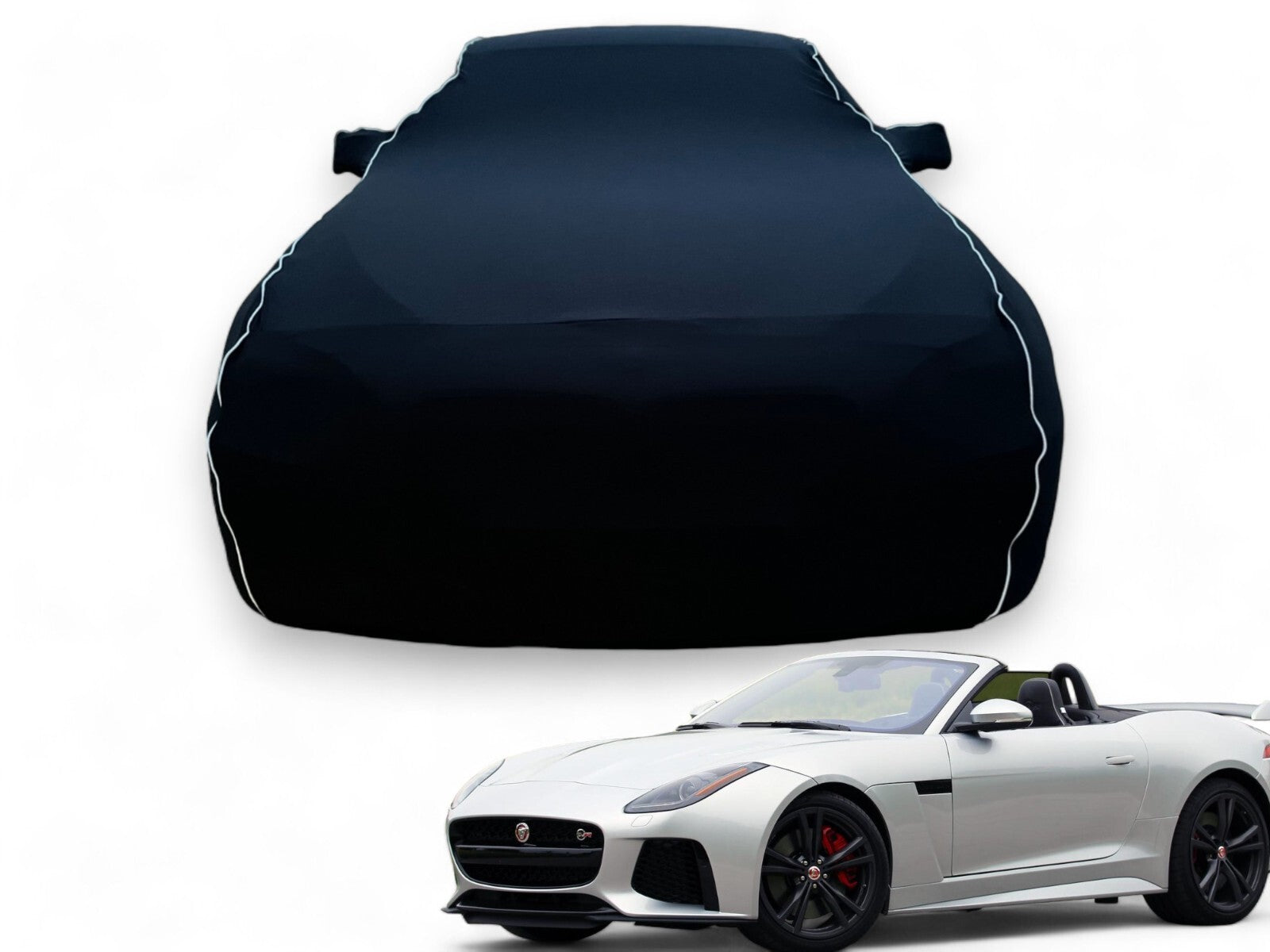 Ganzgarage Indoor Stretch Cover Carcover für Jaguar F Type Cabrio Schwarz