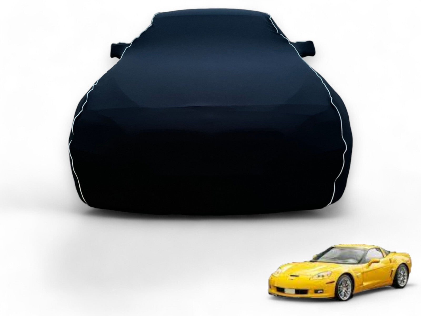 Ganzgarage Indoor Stretch Cover Carcover für Chevrolet Corvette C6& Z06 Schwarz
