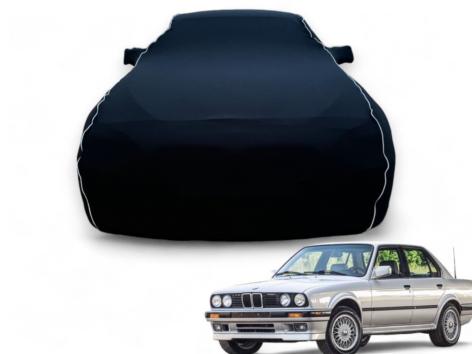 Ganzgarage Indoor Stretch Cover Carcover für BMW E30 Schwarz