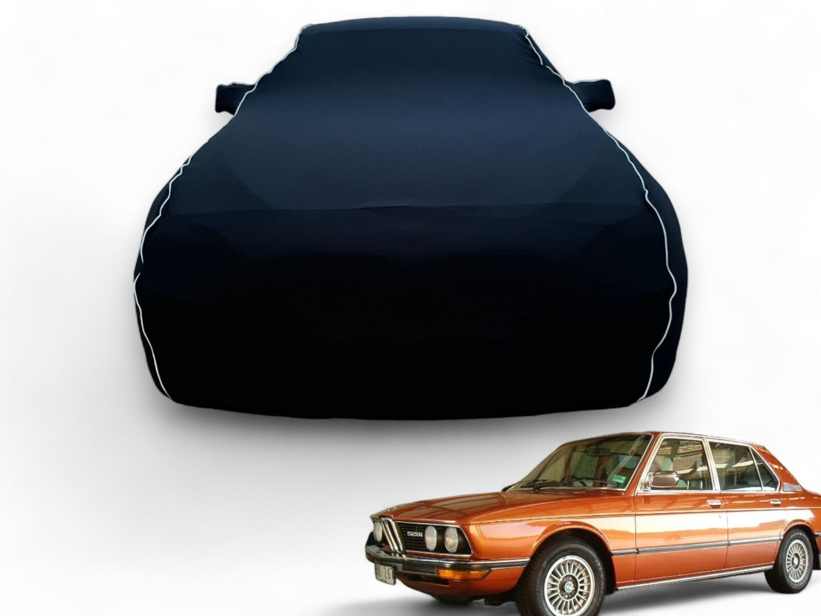 Ganzgarage Indoor Stretch Cover Carcover für Bmw 5er E12 E28 Schwarz