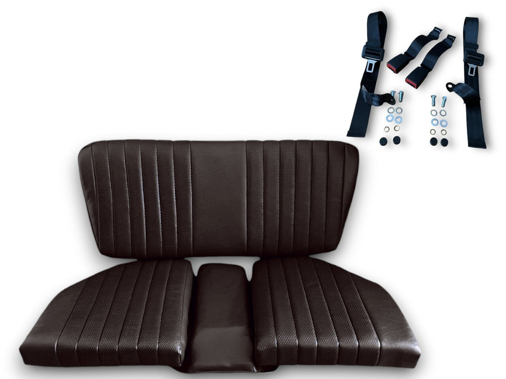 Rückbank Notsitz Kindersitz + Sicherheitsgurte für Mercedes Benz SL R107 braun