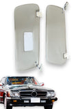 Sonnenblenden Sunvisor Paar mit Stangen + Clips für Mercedes SL R107 Pergament.