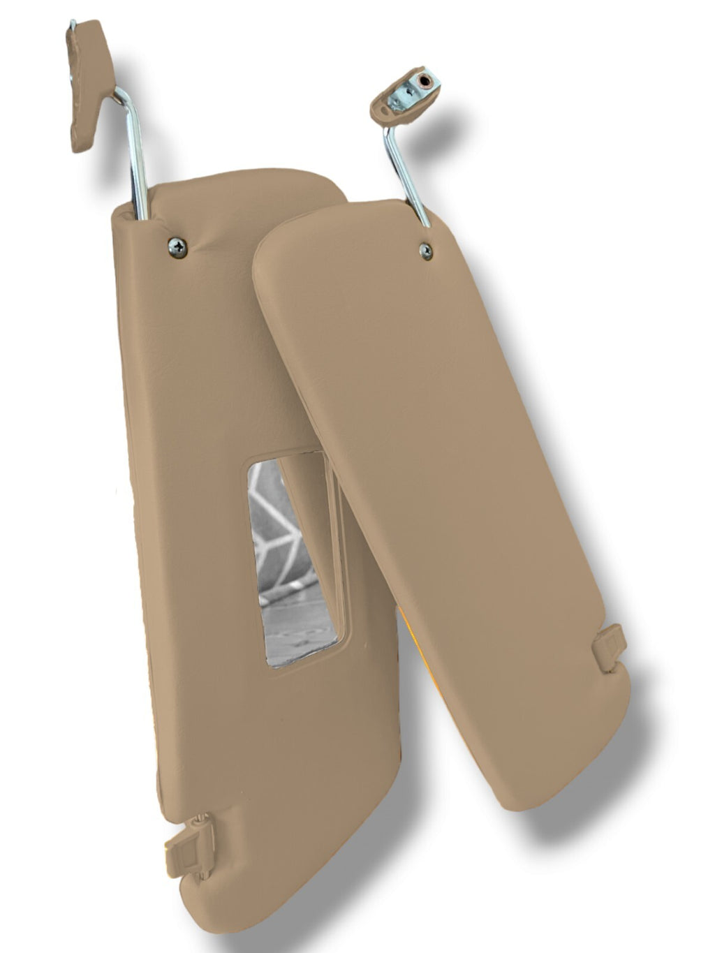 Sonnenblenden Sunvisor Paar mit Stangen + Clips für Mercedes SL R107 Beige