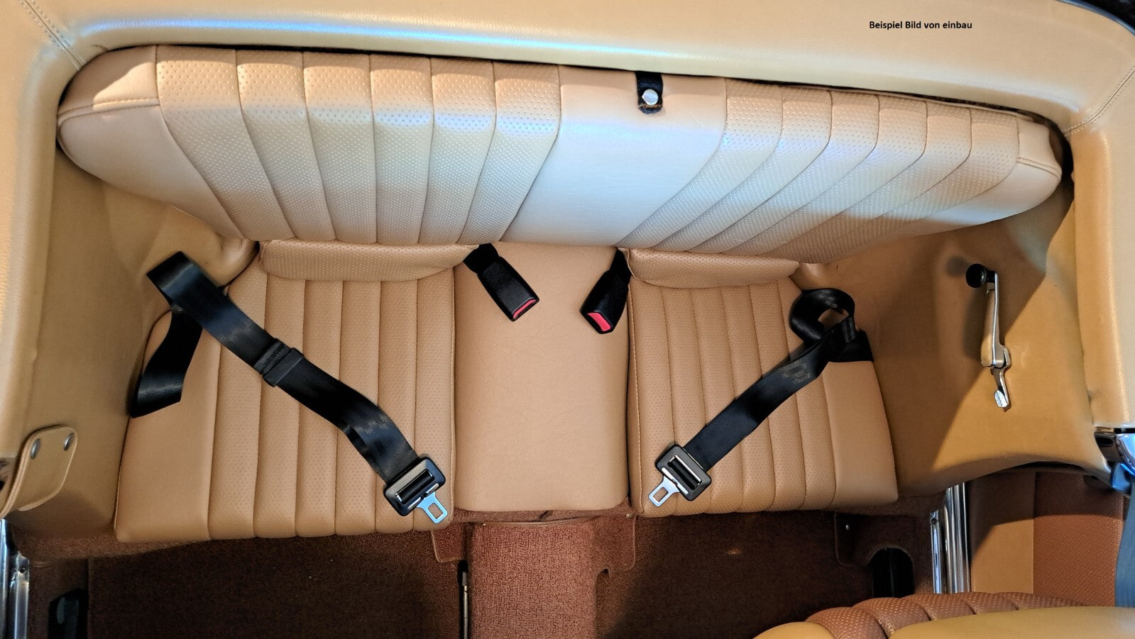 Rückbank Notsitz Kindersitz Dattel klappbar inkl Gurte für Mercedes SL R107 W107