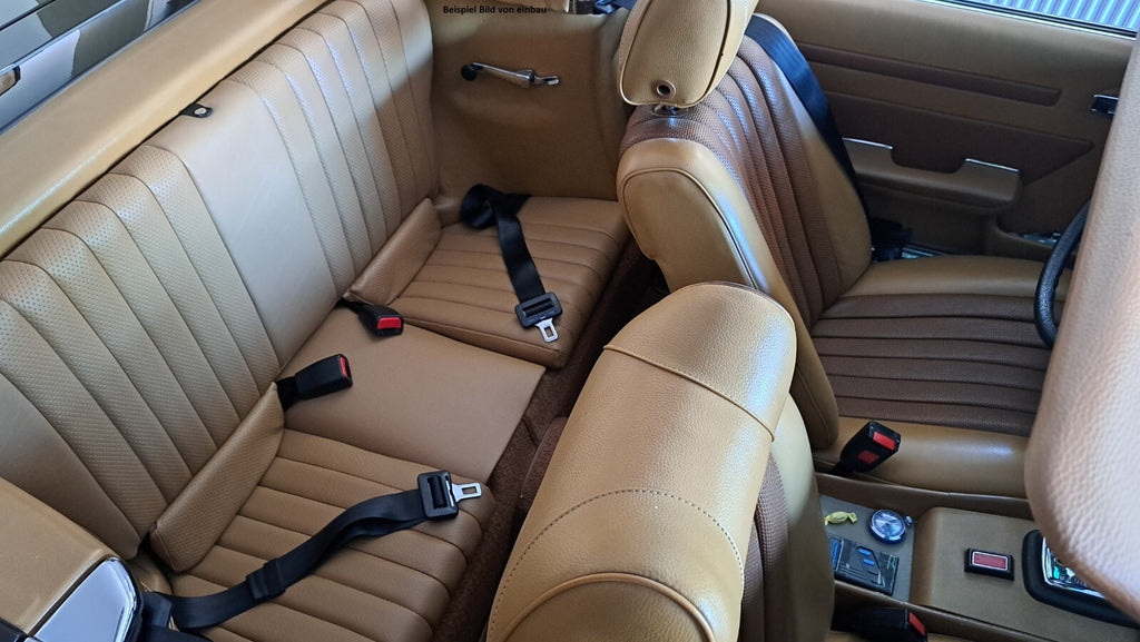 Rückbank Notsitz Kindersitz Dattel klappbar inkl Gurte für Mercedes SL R107 W107