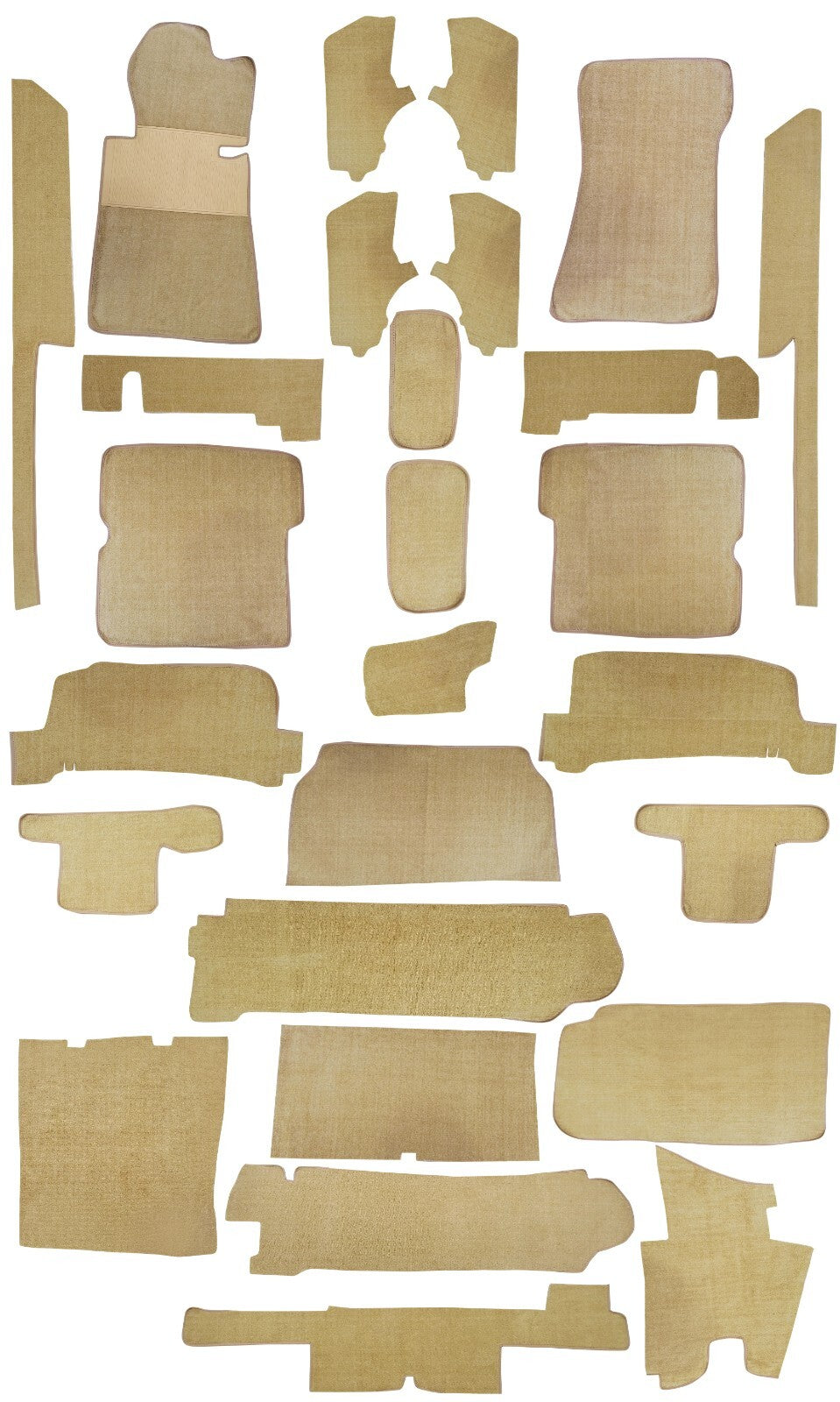 Teppichsatz Teppich für Mercedes SL107 R107/W107 Gummi Absatzschoner Beige