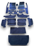 Teppichsatz Teppich für Mercedes SL107 R107/W107 Gummi Absatzschoner Blau RHD.
