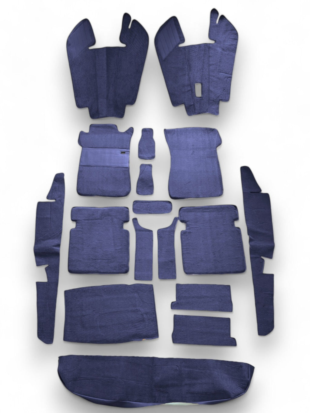Teppichsatz Teppich für Mercedes W108 SE 1965-1969 Gummi Absatzschoner Blau.