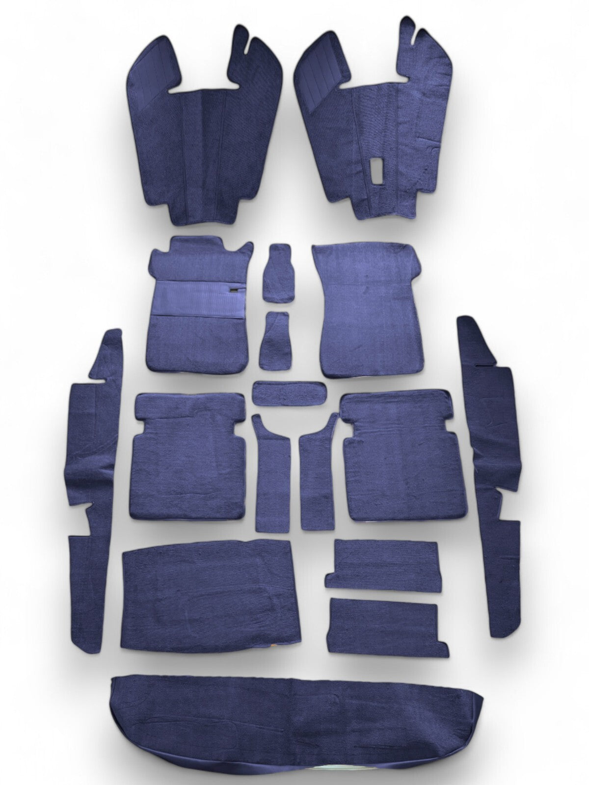 Teppichsatz Teppich für Mercedes W108 SE 1965-1969 Gummi Absatzschoner Blau.