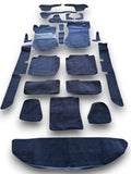 Teppichsatz Teppich für Mercedes W114 W115 Coupe Gummi Absatzschoner Blau.