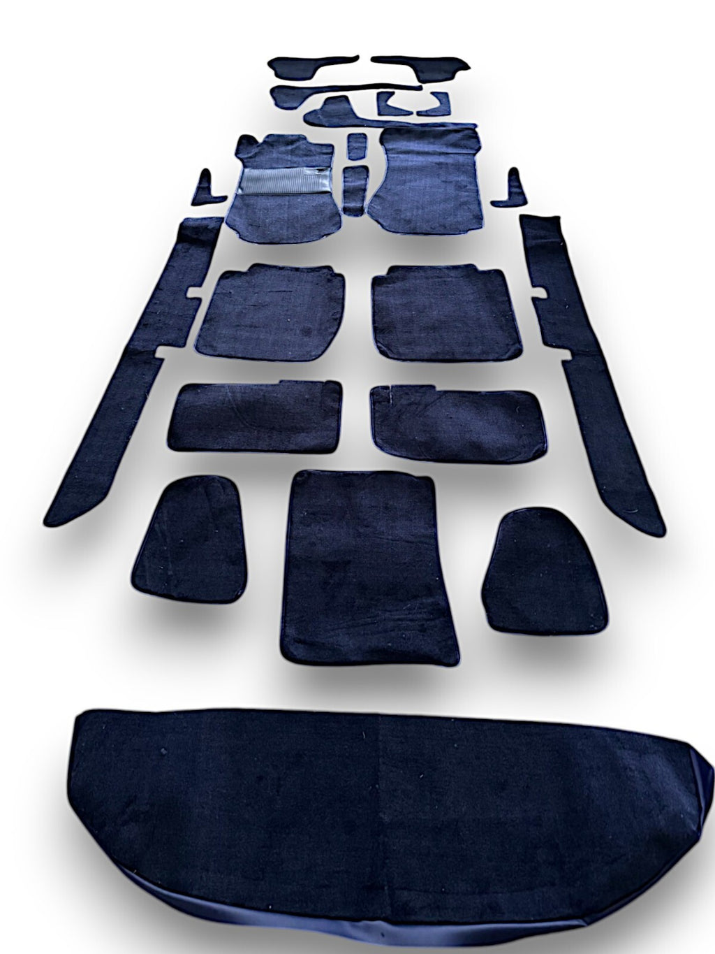 Teppichsatz Teppich für Mercedes W114 W115 Coupe Gummi Absatzschoner Blau.
