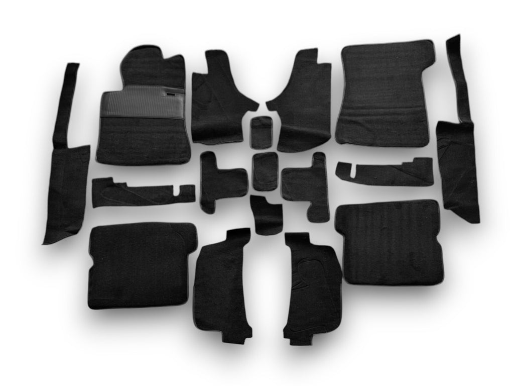 Teppichsatz Teppich für Mercedes SL107 R107/W107 Gummi Absatzschoner schwarz
