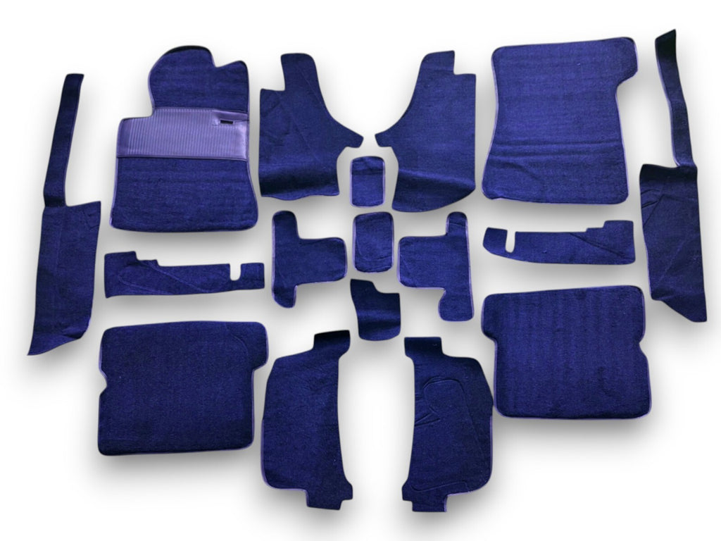 Teppichsatz Teppich für Mercedes SL107 R107/W107 Gummi Absatzschoner Blau