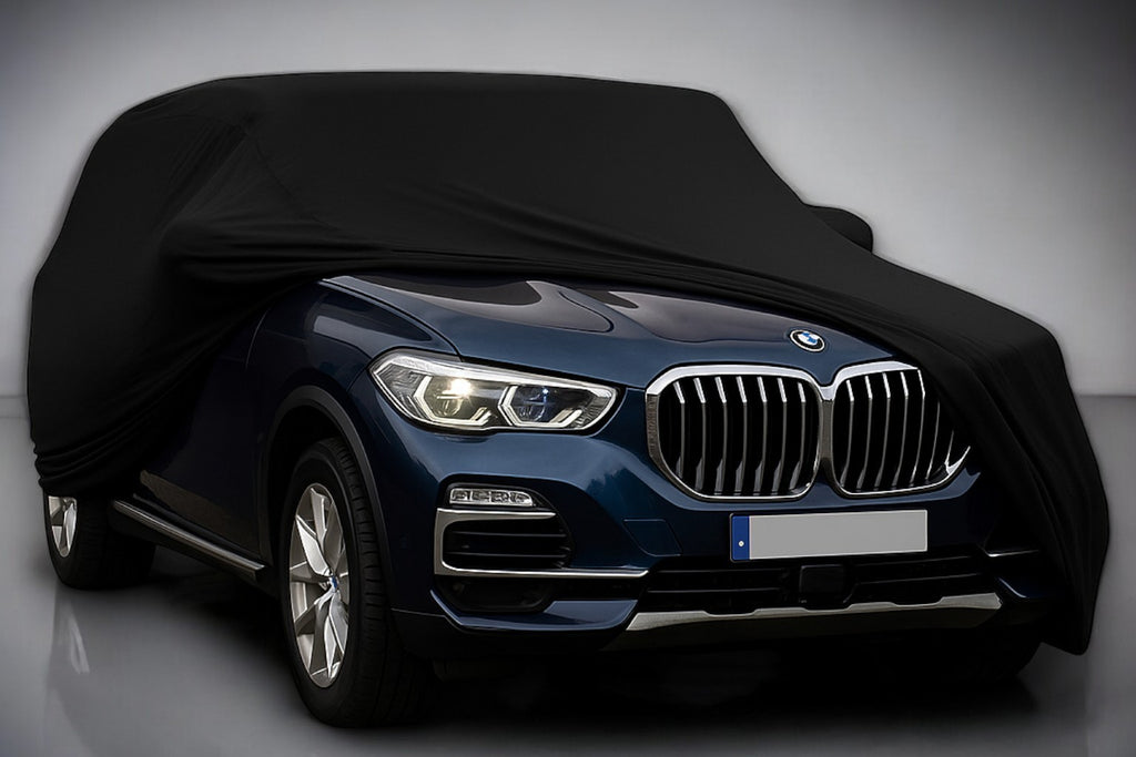 Ganzgarage Indoor Stretch Cover Carcover für BMW X5 Schwarz