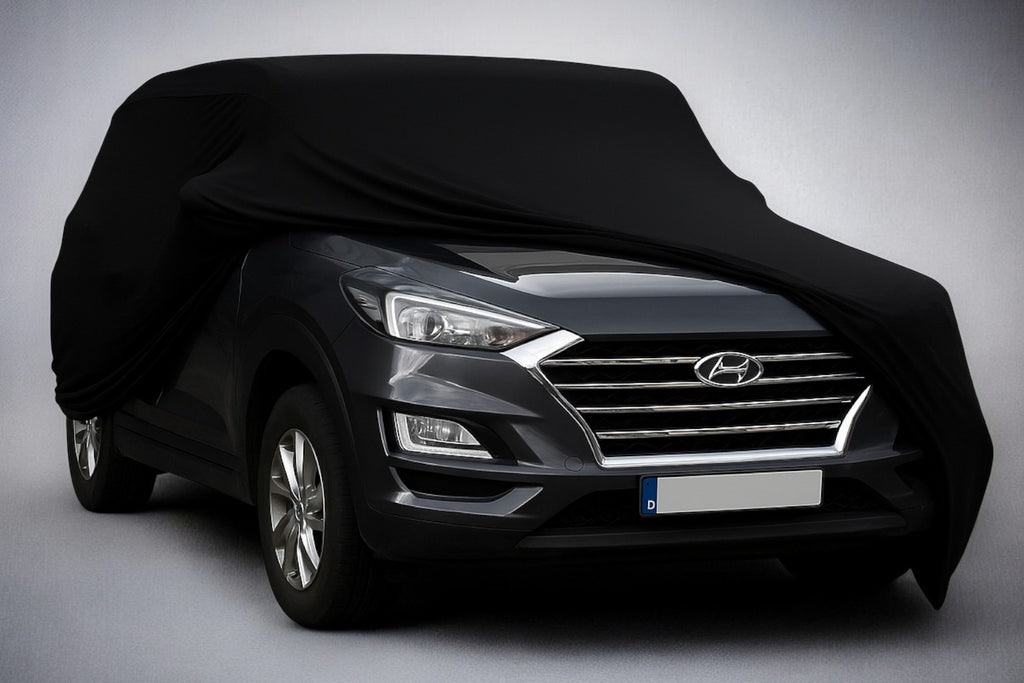 Ganzgarage Indoor Stretch Cover Carcover für Hyundai Tucson Schwarz