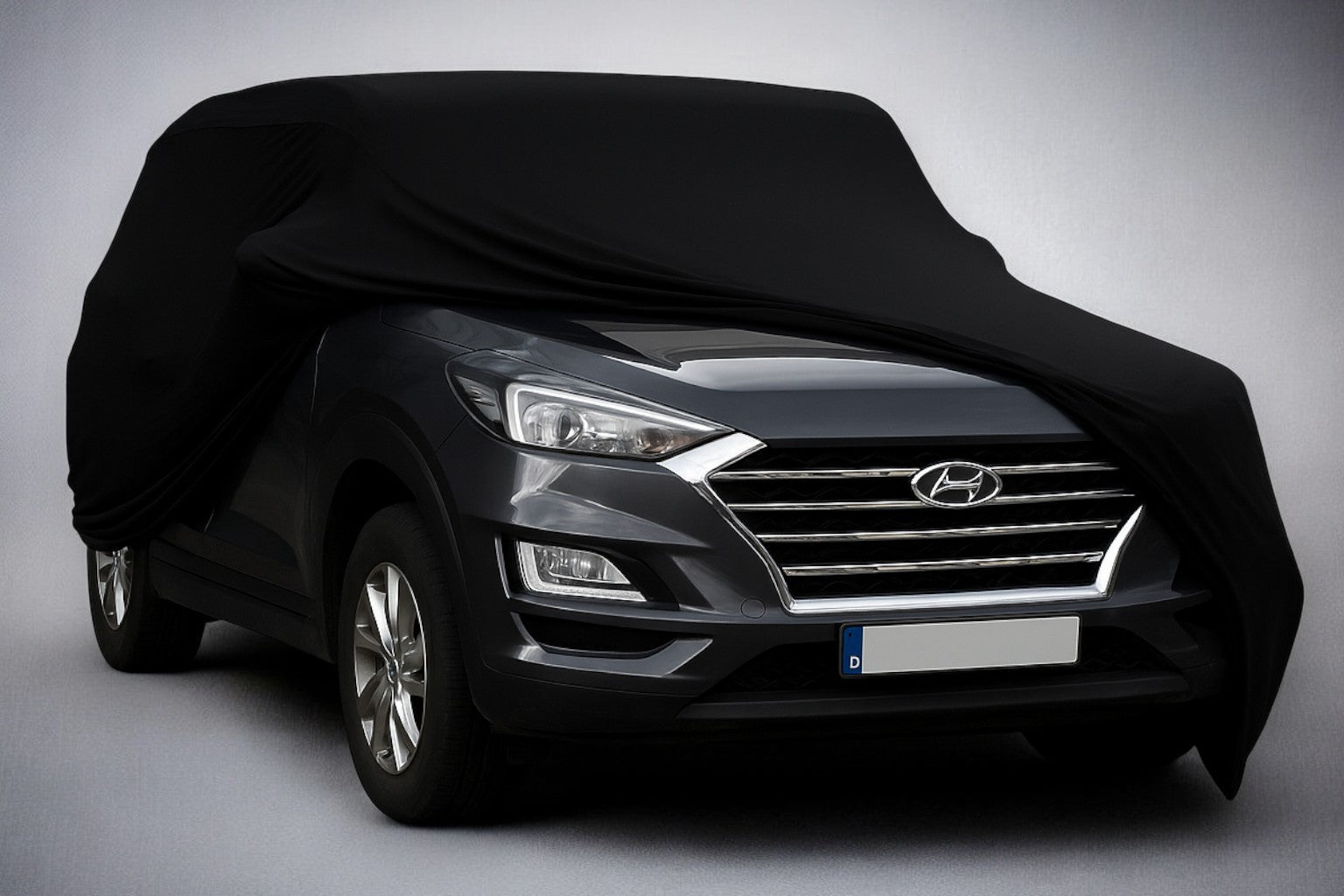 Ganzgarage Indoor Stretch Cover Carcover für Hyundai Tucson Schwarz