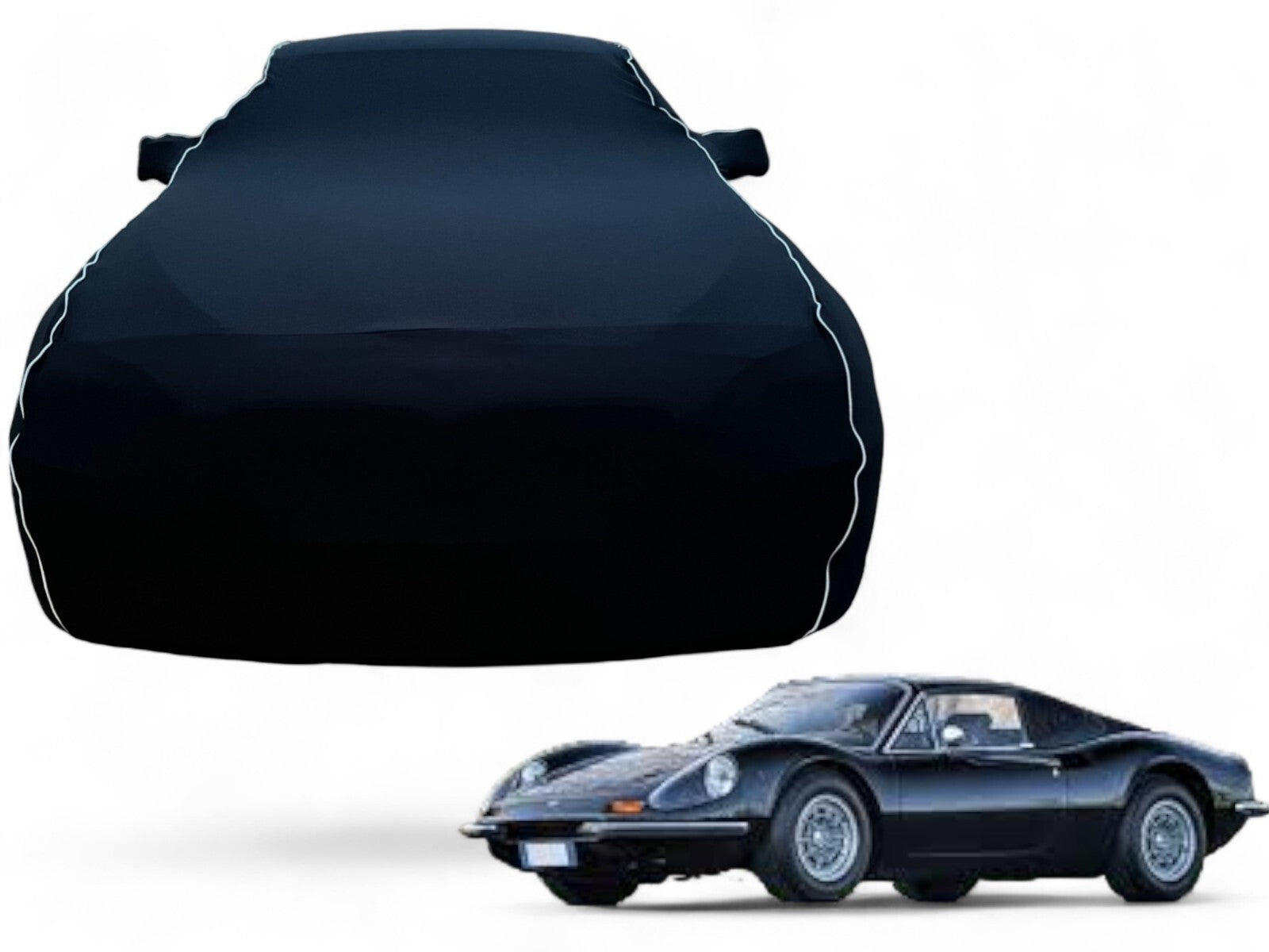 Ganzgarage Indoor Stretch Cover Carcover für Ferrari 246 GT Schwarz.