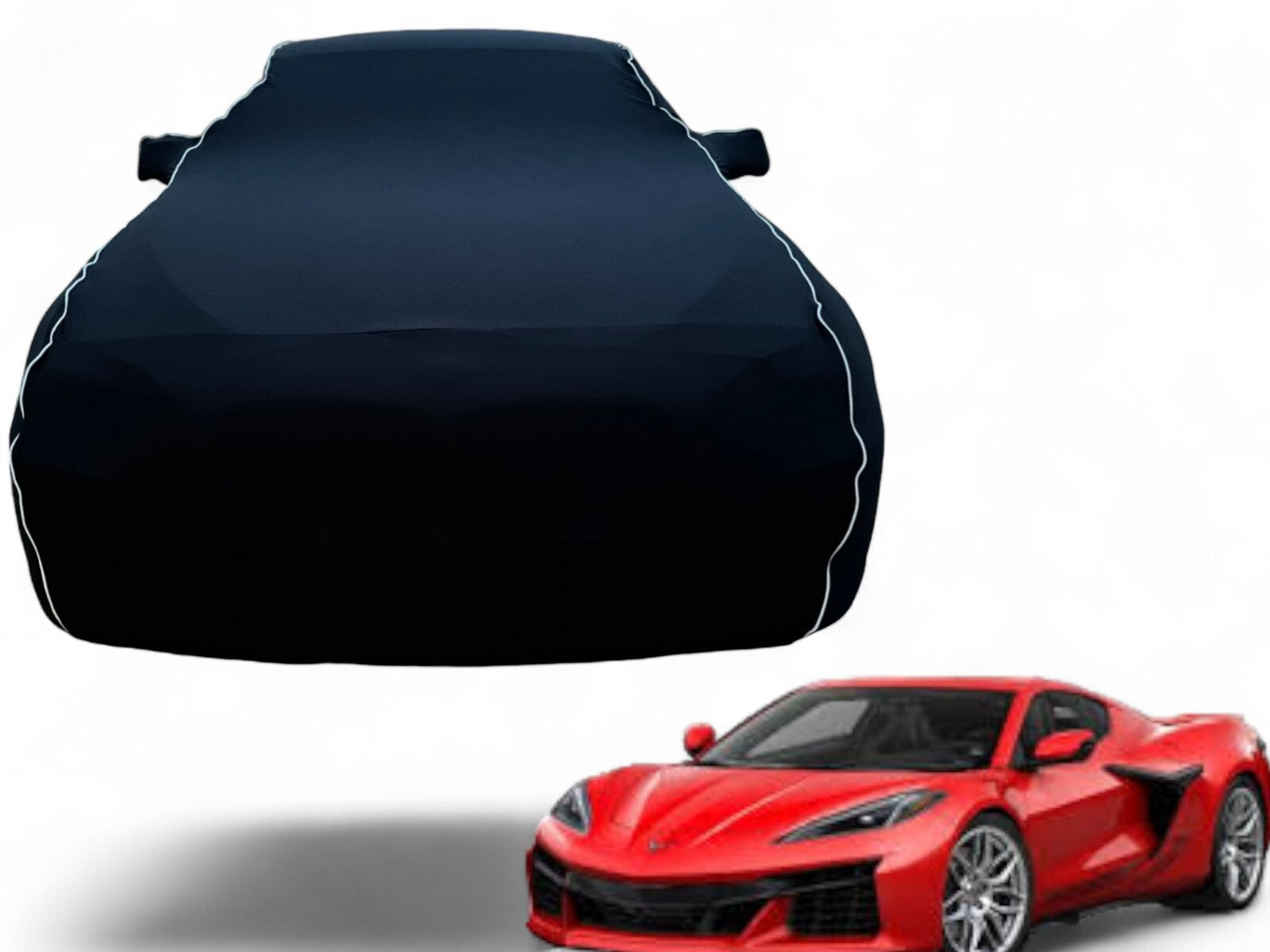 Ganzgarage Indoor Stretch Cover Carcover für Corvette Z06 Schwarz