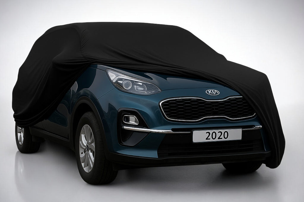 Ganzgarage Indoor Stretch Cover Carcover für Kia Sportage Schwarz