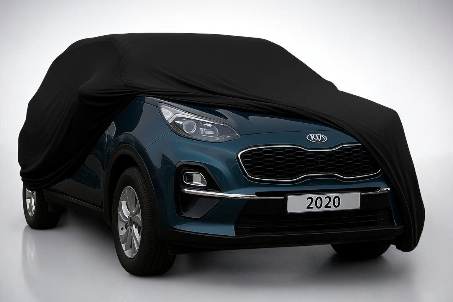 Ganzgarage Indoor Stretch Cover Carcover für Kia Sportage Schwarz