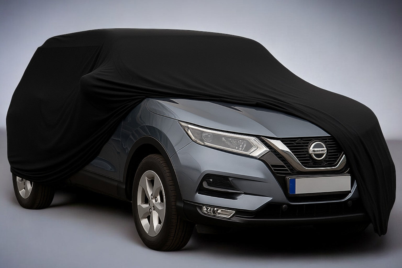 Ganzgarage Indoor Stretch Cover Carcover für Nissan Qashqai Schwarz