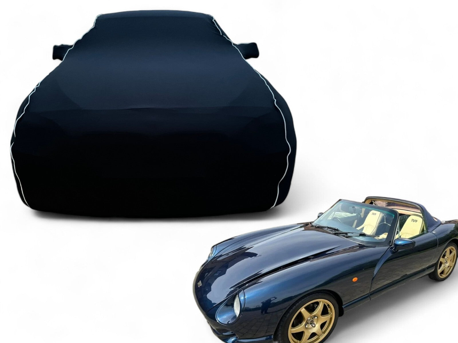 Ganzgarage Indoor Stretch Cover Carcover für TVR Chimaera Schwarz