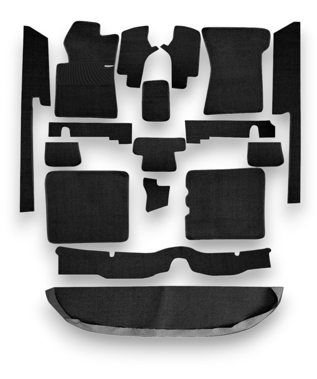Teppichsatz Teppich für Mercedes C107 Gummi Absatzschoner Schwarz