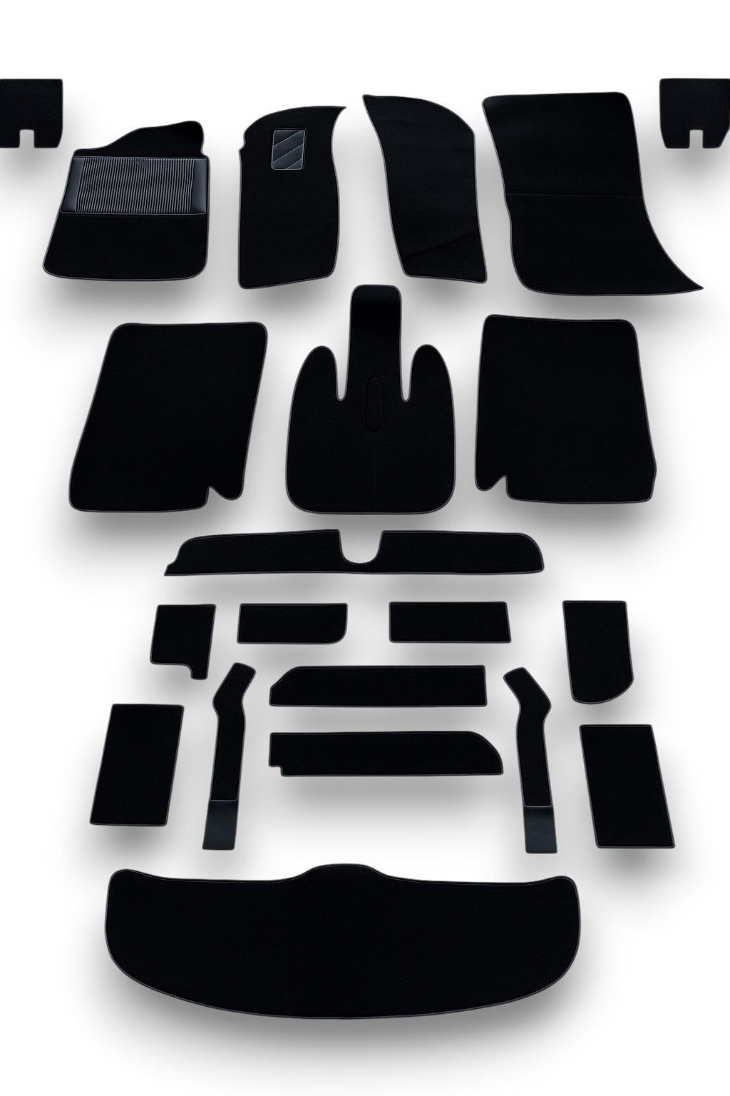 Teppichsatz Teppich Gummi Absatzschoner für BMW E9 1968 - 1975 Schwarz