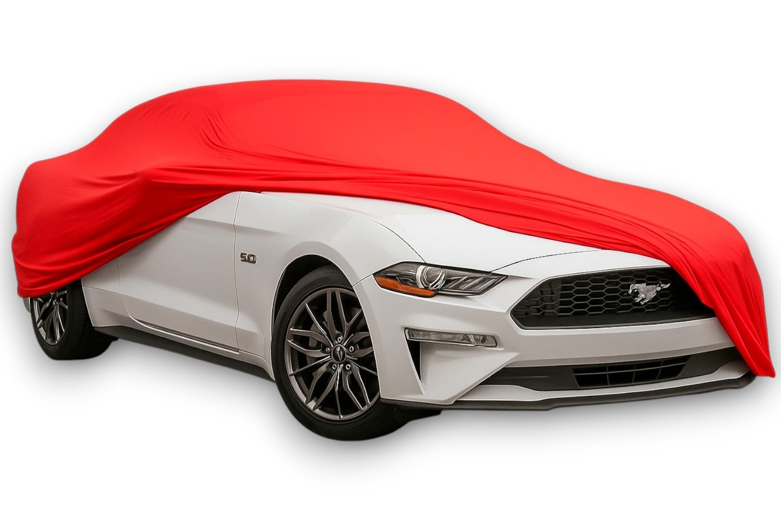 Ganzgarage Indoor Stretch Cover Carcover für Ford Mustang Rot