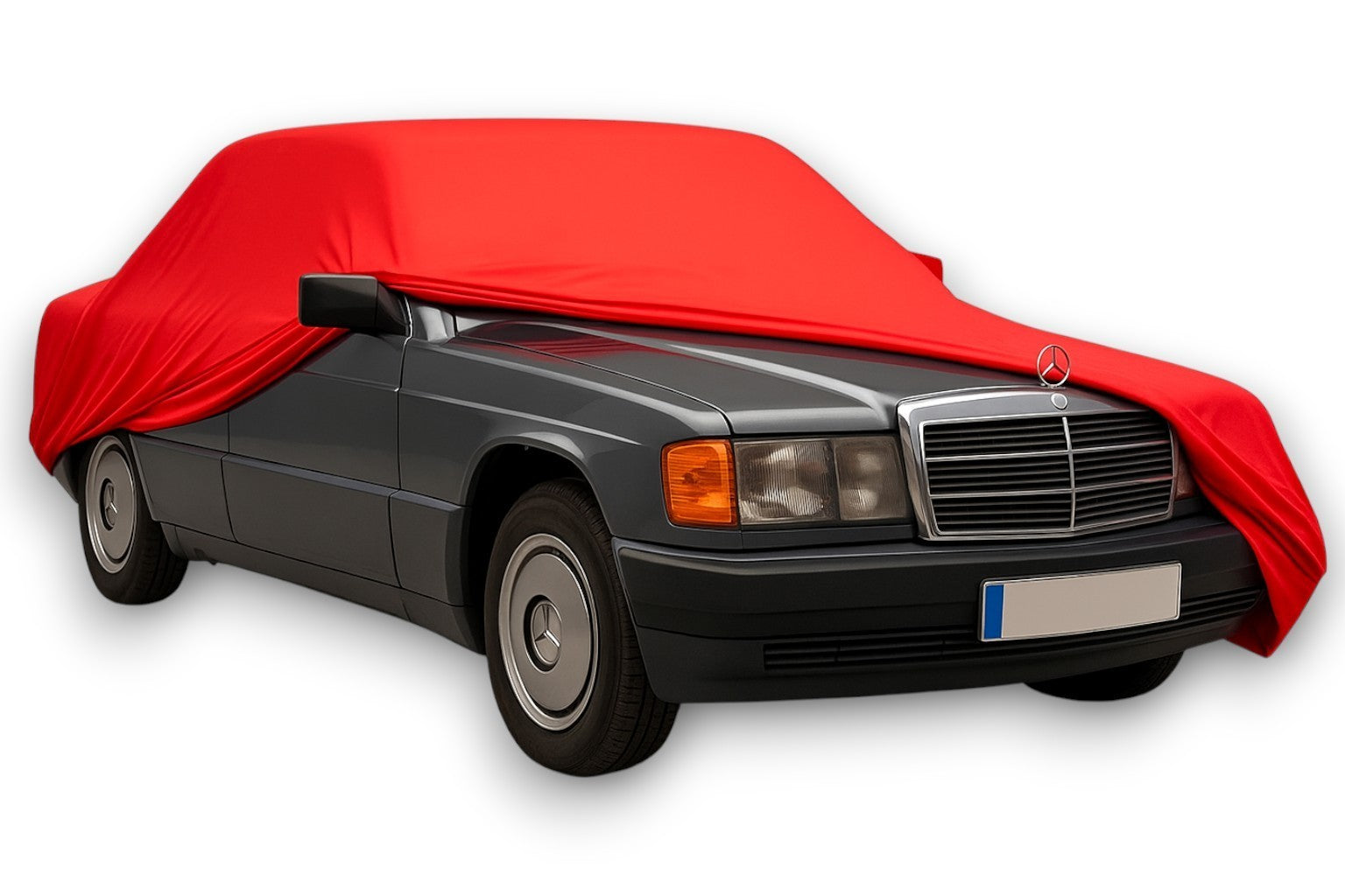 Ganzgarage Indoor Stretch Cover Carcover für Mercedes W124 Coupe/Cabrio Rot