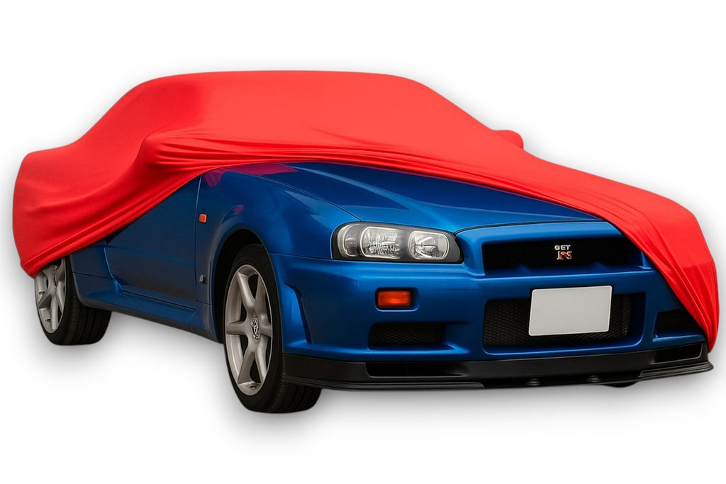 Ganzgarage Indoor Stretch Cover Carcover für Nissan Skyline R34 Rot