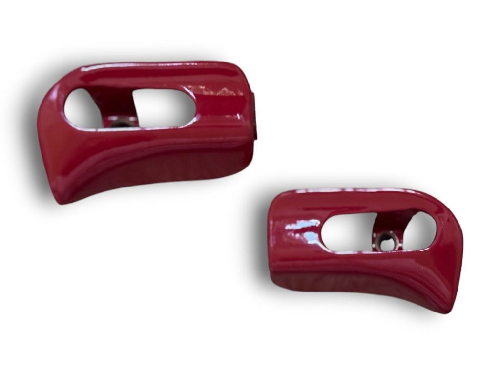 Kappen Abdeckungen Sonnenblende Paar  für Mercedes SL R129 A124 Metall Rot