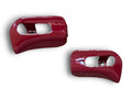 Kappen Abdeckungen Sonnenblende Paar  für Mercedes SL R129 A124 Metall Rot