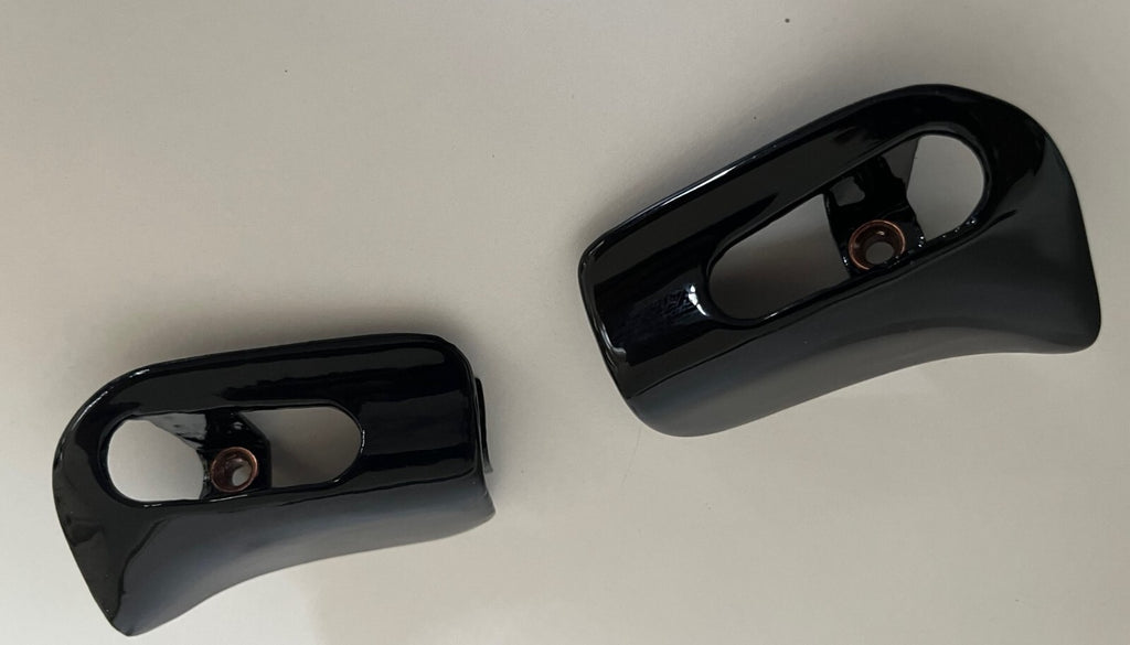 Kappen Abdeckungen Sonnenblende Paar  für Mercedes SL R129 A124 Metall Schwarz