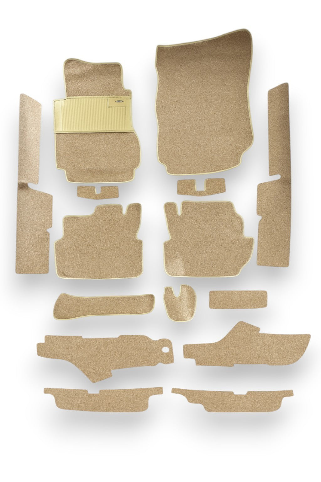 Schling Teppichsatz Teppich für Mercedes W123 Coupe Gummi Absatzschoner Beige.