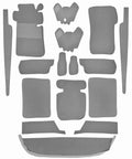 Teppichsatz Teppich für Mercedes W110 kleine Heckflosse Gummi Absatz Grau.