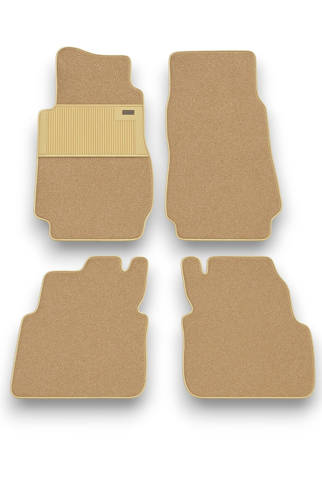 Schling Teppichsatz Teppich für Mercedes W123 Coupe Gummi Absatzschoner Beige.