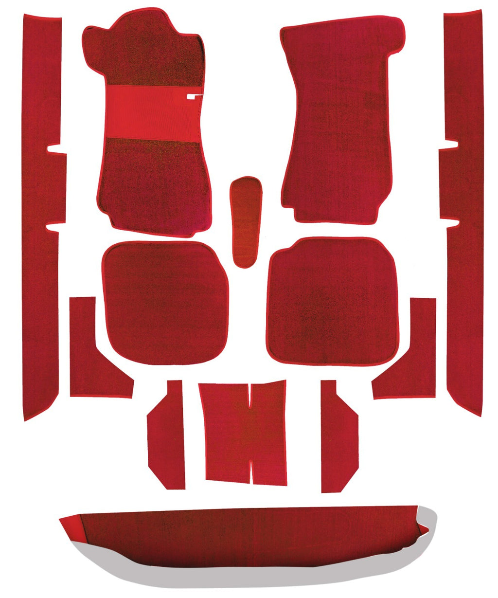 Teppichsatz Teppich für Mercedes W114 W115 Coupe Gummi Absatzschoner Rot